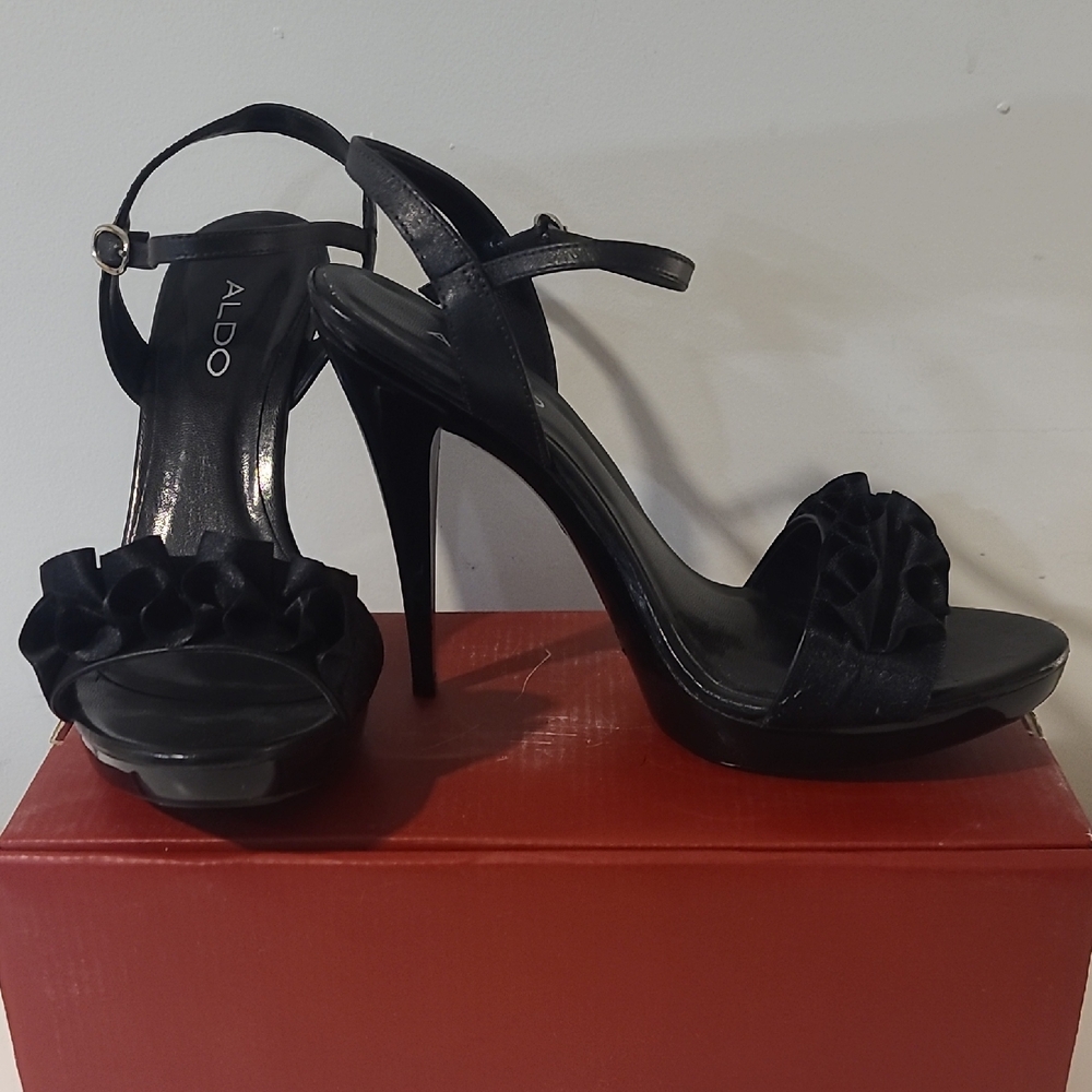 Aldo Elegant Black Strappy Heels